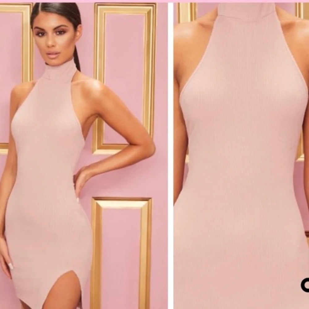PrettyLittleThing Halter Bodycon Dress-S - Picture 2 of 3